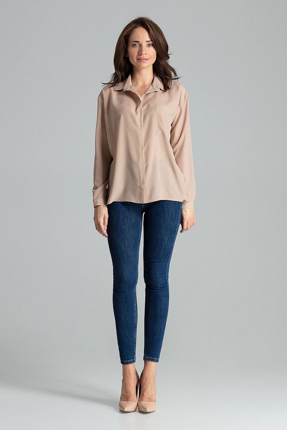 Simple cut Long sleeve shirt Lenitif