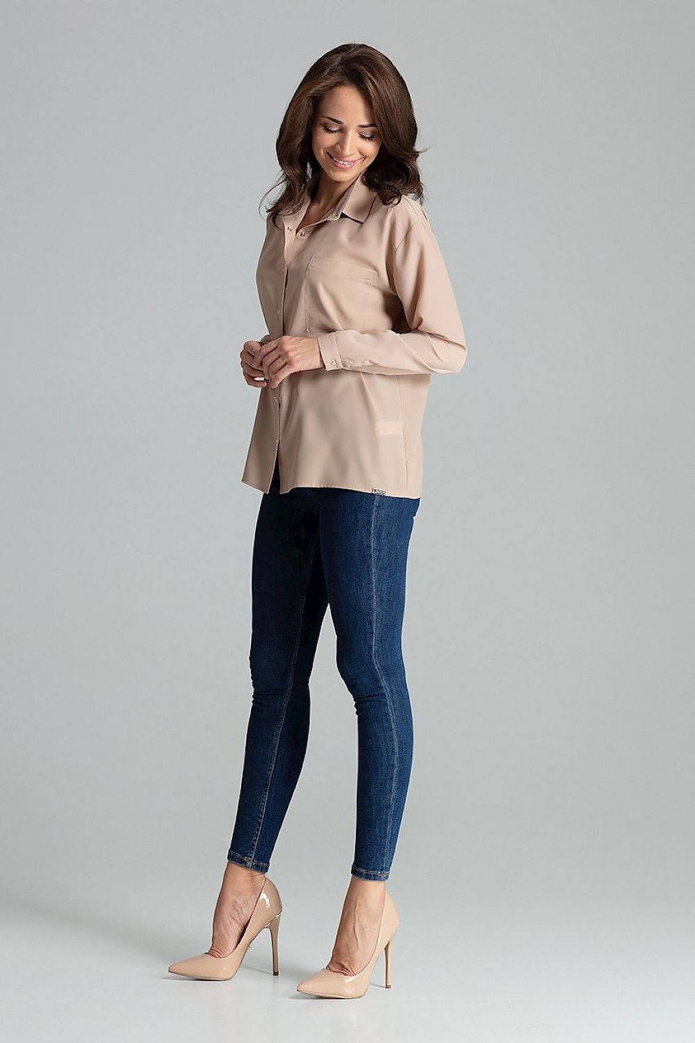 Simple cut Long sleeve shirt Lenitif