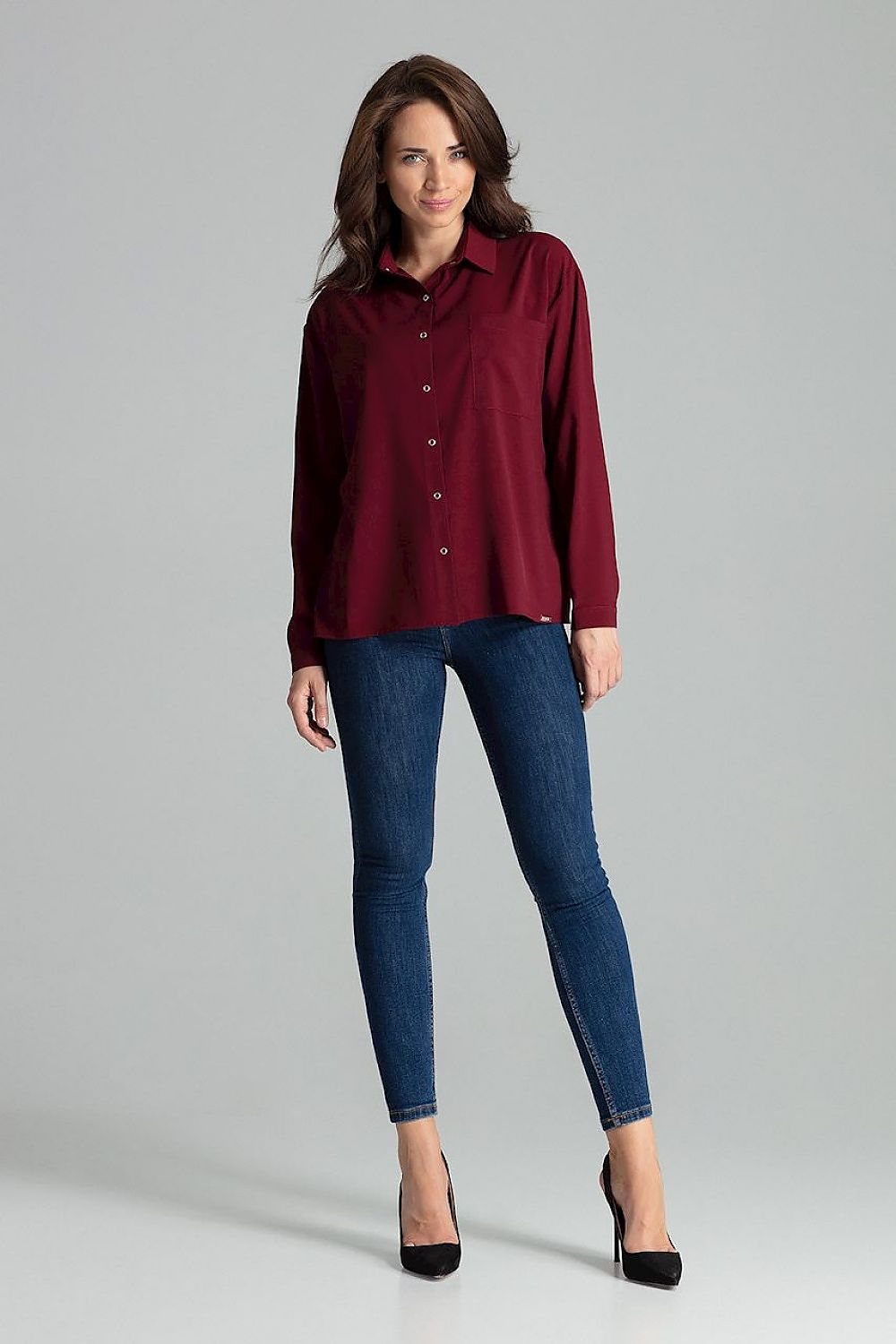 Simple cut Long sleeve shirt Lenitif