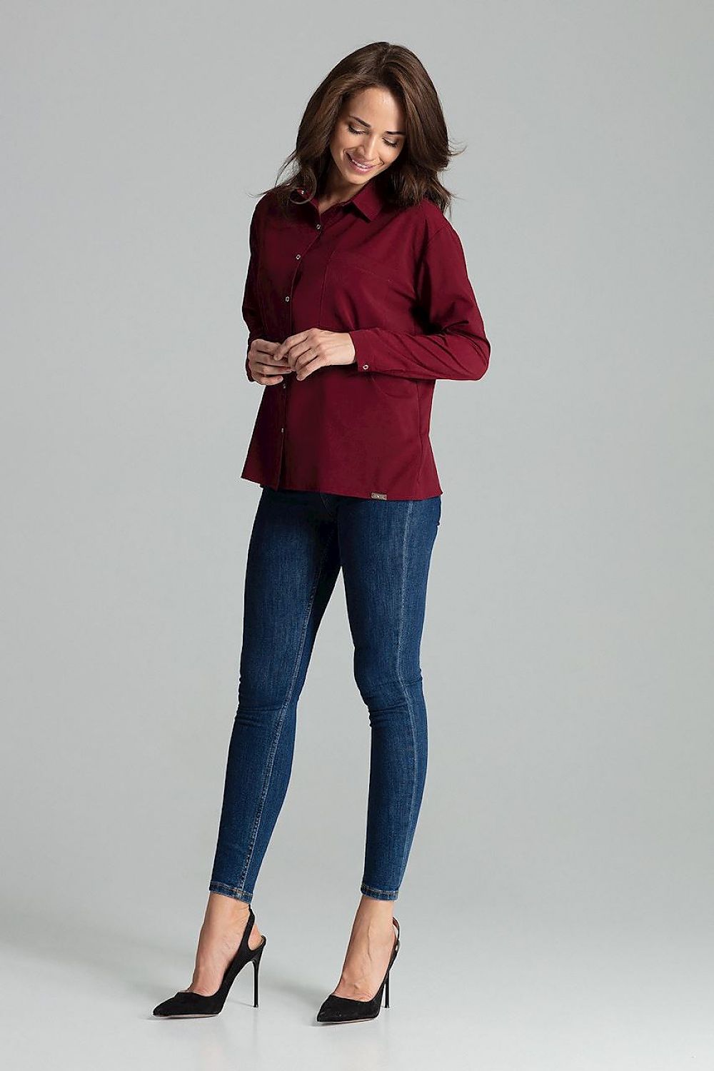 Simple cut Long sleeve shirt Lenitif