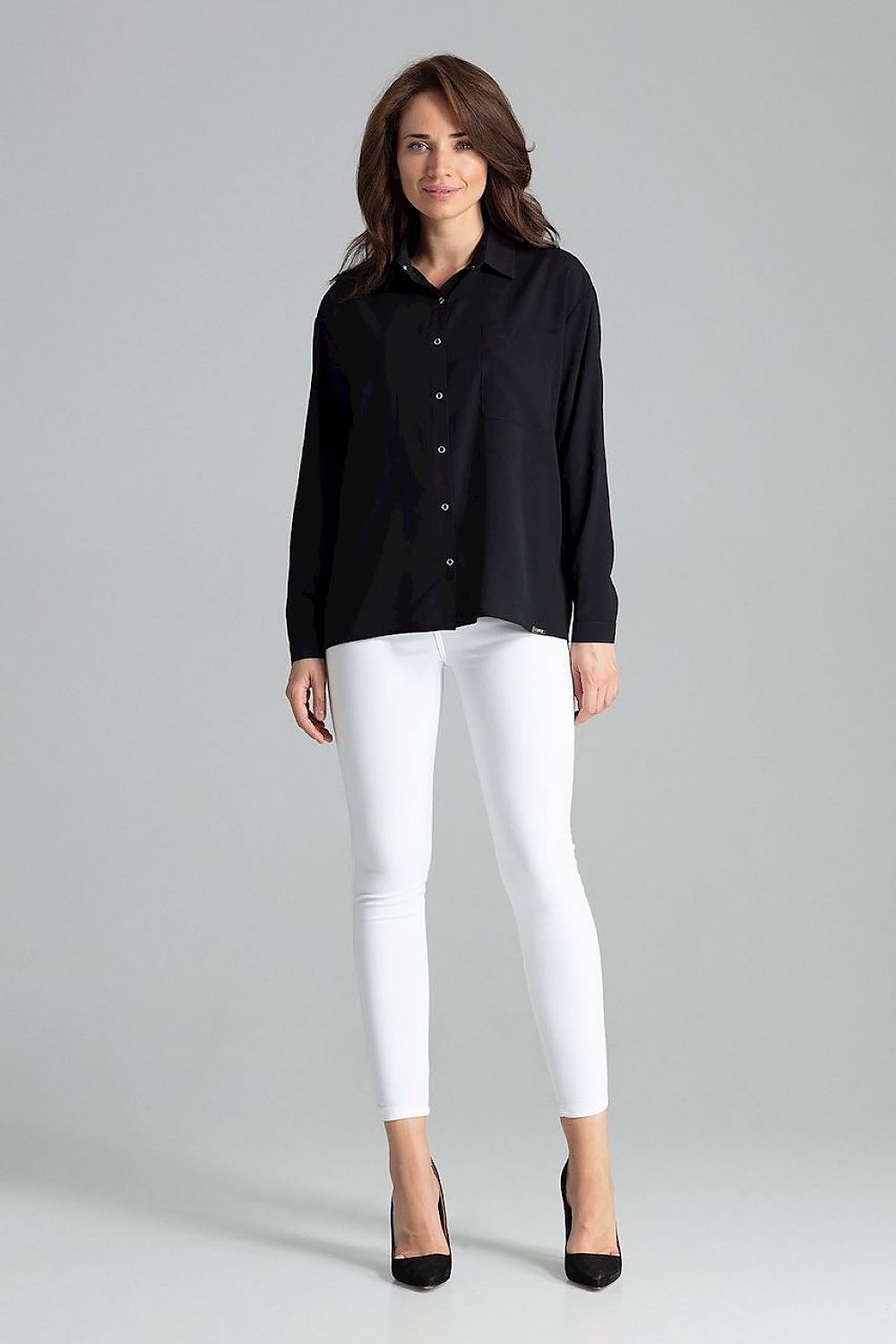 Simple cut Long sleeve shirt Lenitif