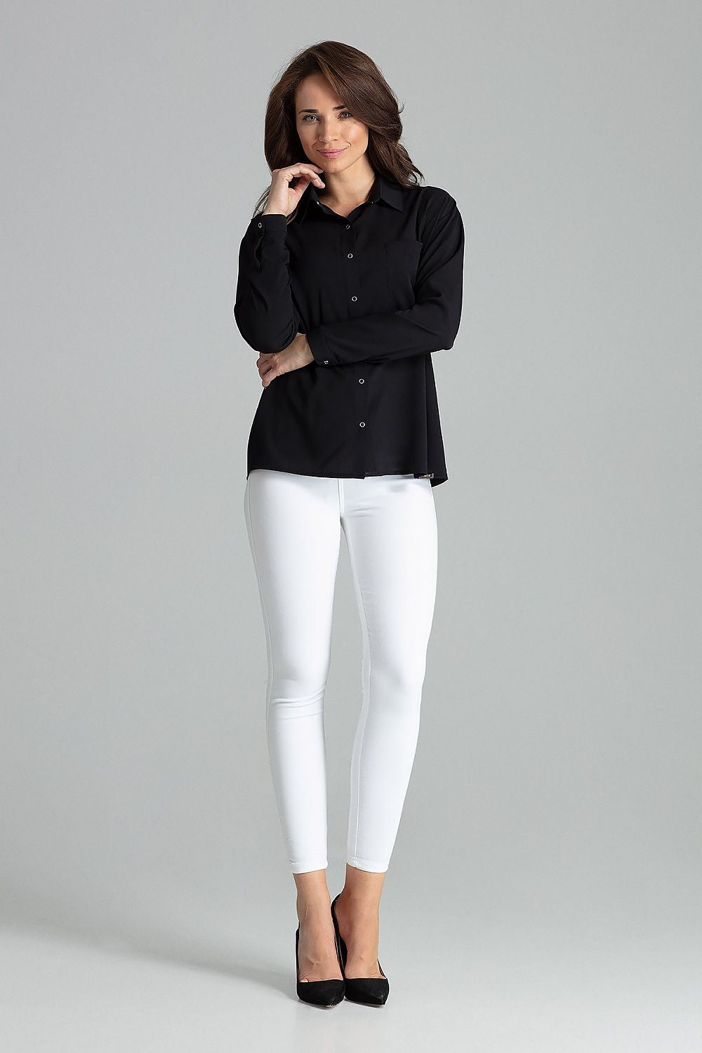 Simple cut Long sleeve shirt Lenitif