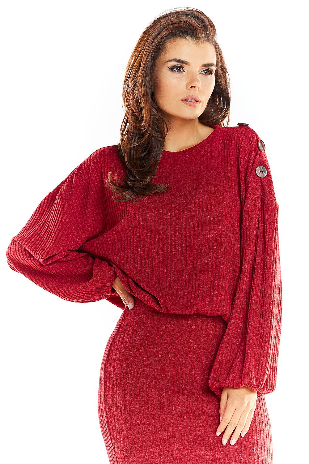 Jumper with Long-sleeved sweater with a kimono cut - awama