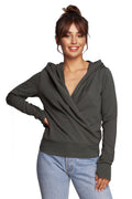 Elegant drapert hettegenser - BeWear