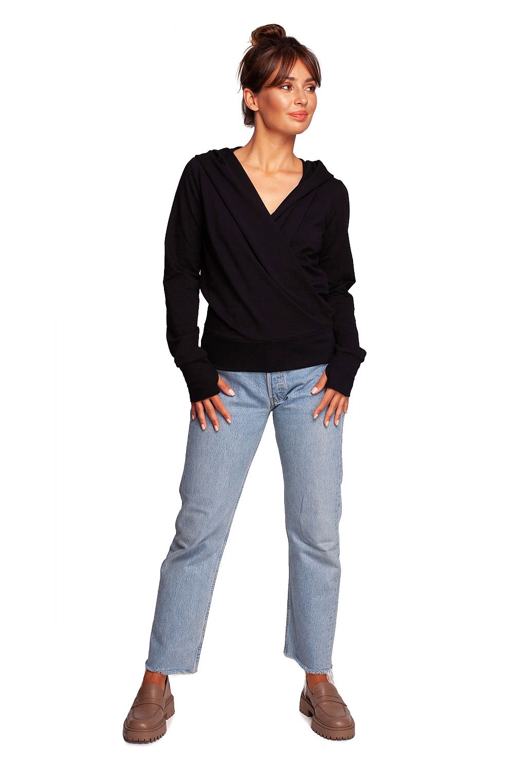 Elegant drapert hettegenser - BeWear
