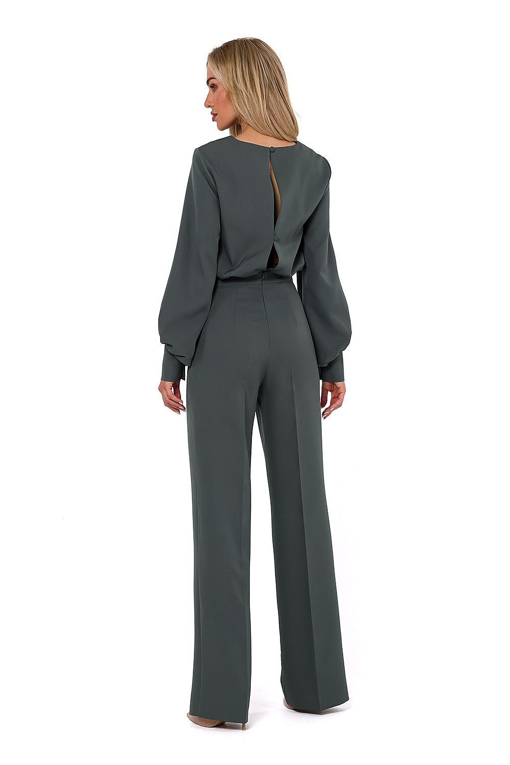 Elegant Buff Sleeve Jumpsuit - Moe