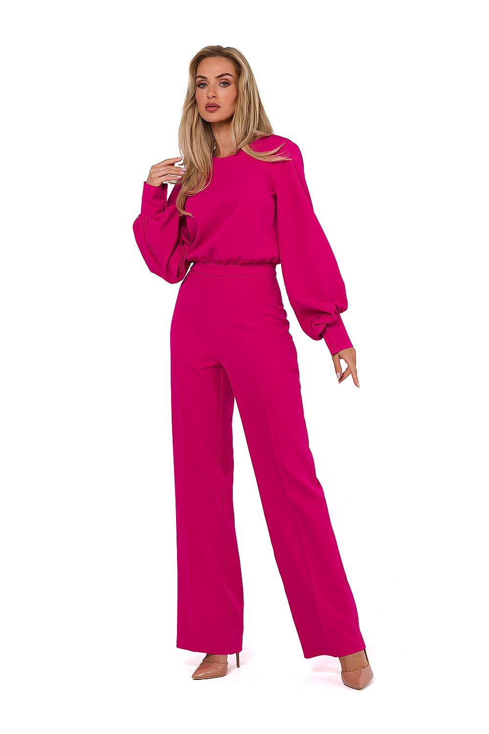 Elegant Buff Sleeve Jumpsuit - Moe