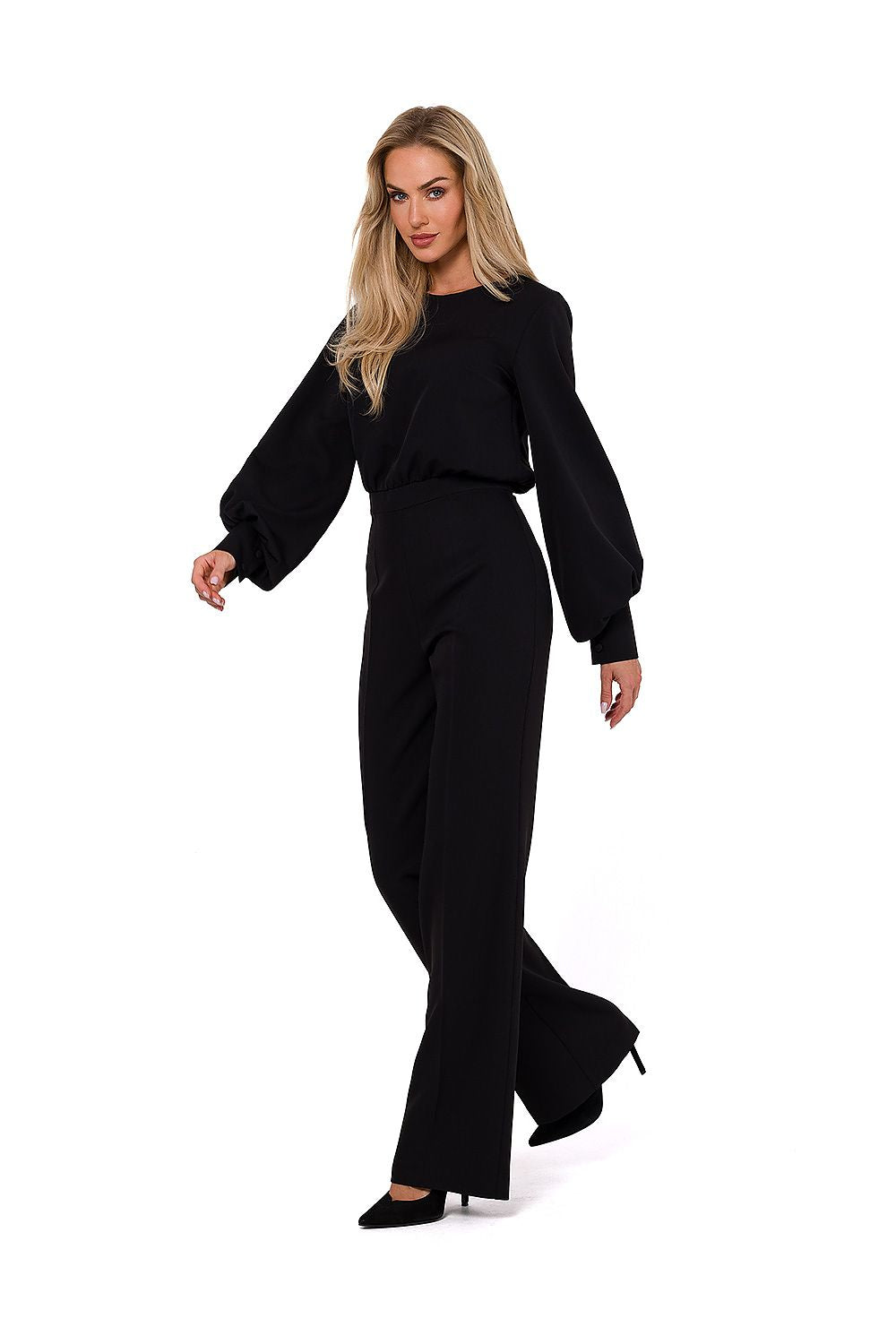 Elegant Buff Sleeve Jumpsuit - Moe