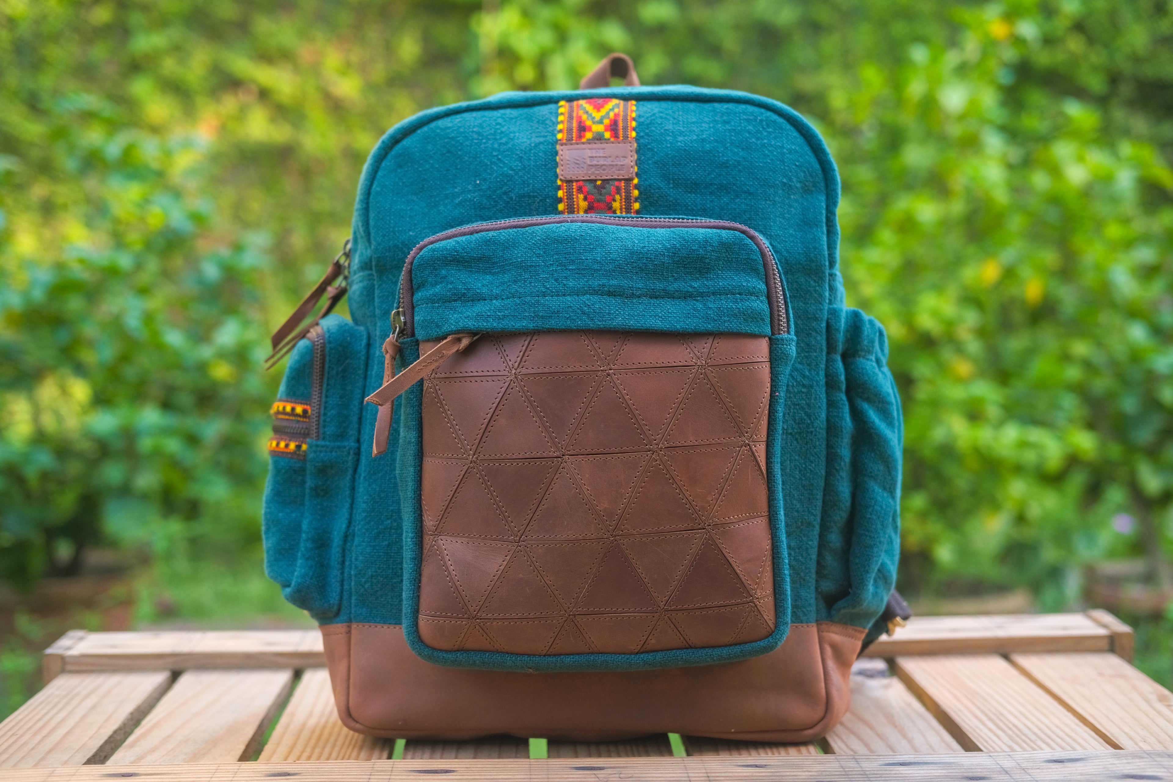 Custom Awkward Cousin Backpack | One-of-a-Kind Upcycled Leather & Jute