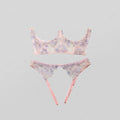 Fairy pink open lingerie set with corset