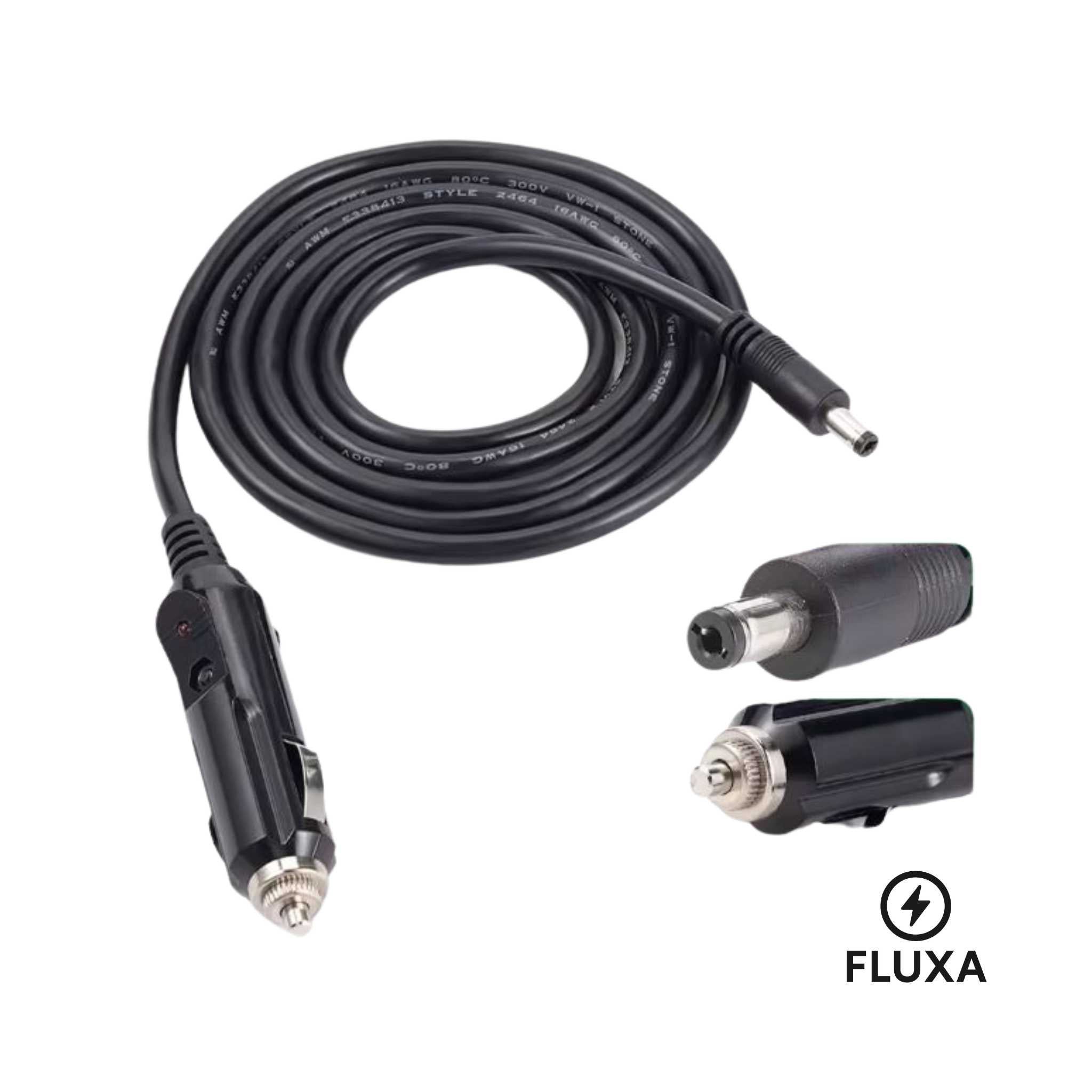 Fluxa Bil-ladekabel DC5521/DC7909  til 12V