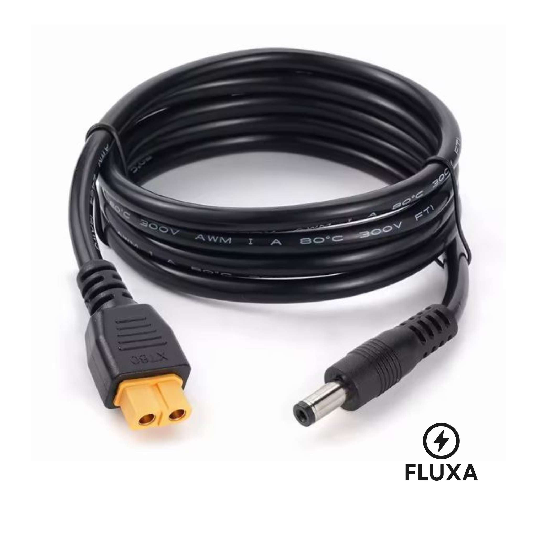 Fluxa XT60 til DC5521  - 1,5m solcellekable for strømstasjon