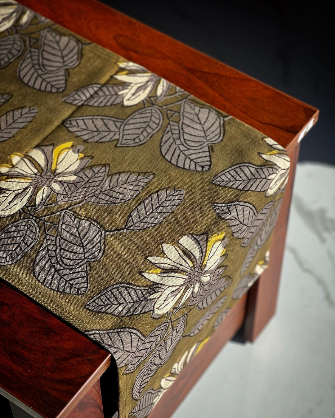 Pond of Corbett Table Runner | Hand Block Printed Cotton (33x214 cm)