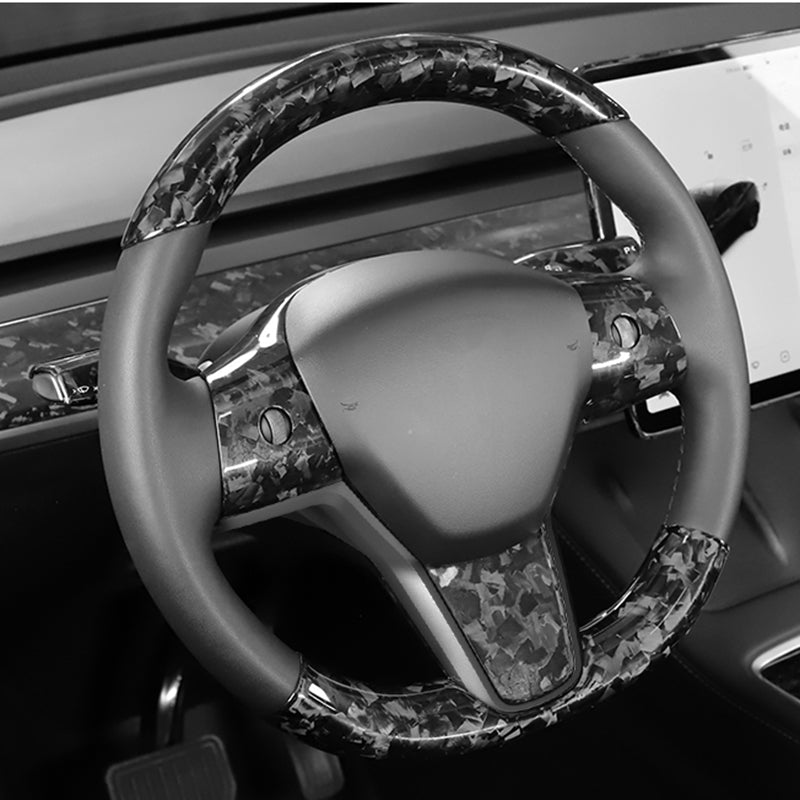 Ekte karbonfiber - Deksler til ratt for Model 3 2020-2023/Model Y 2021-2024