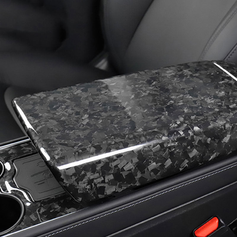 Ekte karbonfiber - Deksel til armlenet foran for Model 3 2020-2023/Model Y 2021-2024
