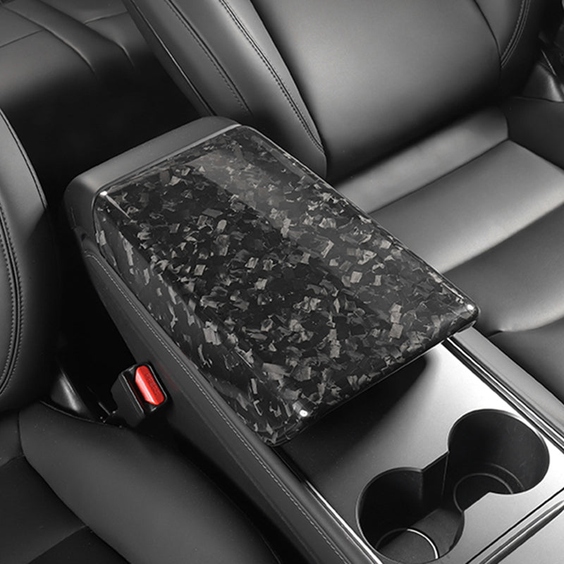 Ekte karbonfiber - Deksel til armlenet foran for Model 3 2020-2023/Model Y 2021-2024