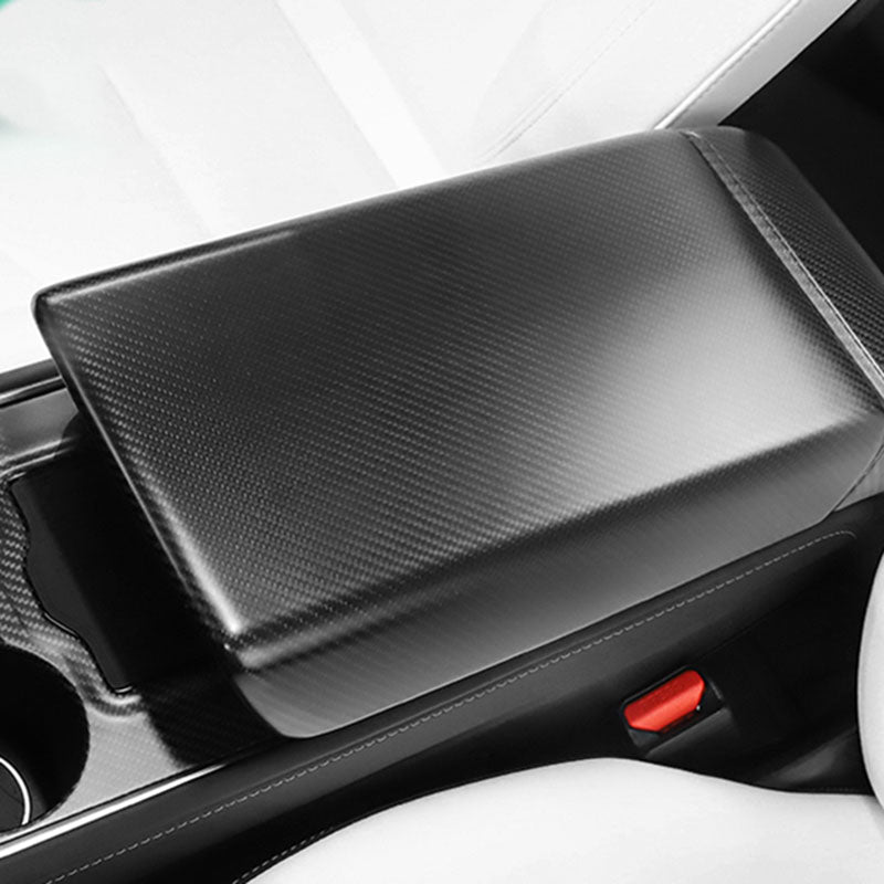Ekte karbonfiber - Deksel til armlenet foran for Model 3 2020-2023/Model Y 2021-2024