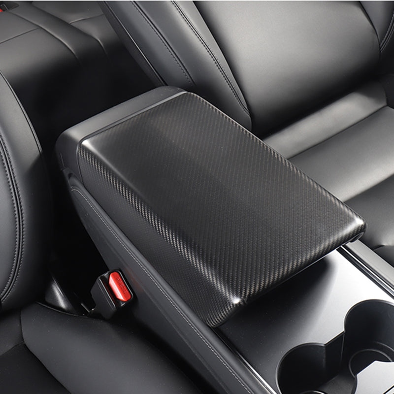 Ekte karbonfiber - Deksel til armlenet foran for Model 3 2020-2023/Model Y 2021-2024