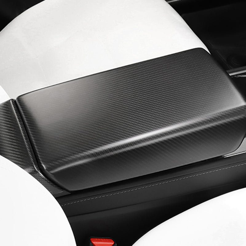 Ekte karbonfiber - Deksel til armlenet foran for Model 3 2020-2023/Model Y 2021-2024