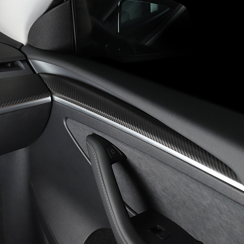 Ekte karbonfiber - Deksler til dørpaneler for Model 3 2021-2023/Model Y 2021-2024
