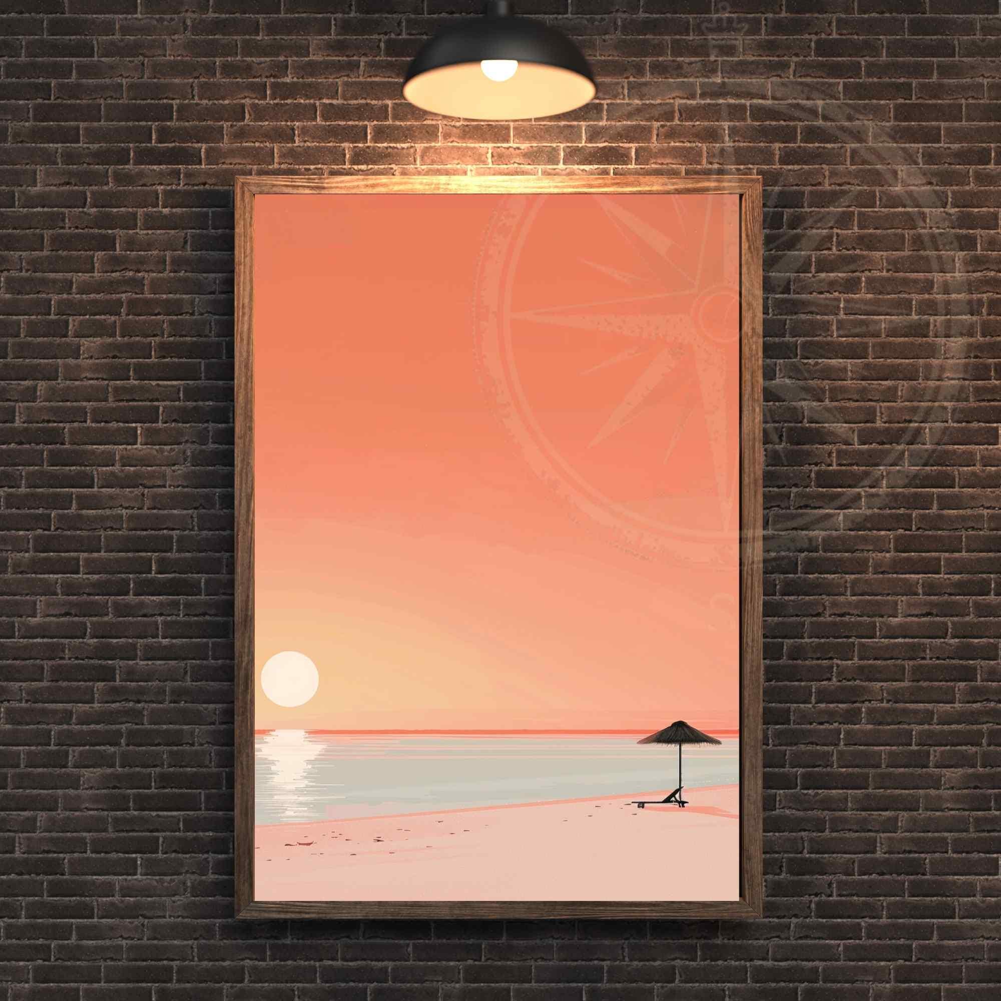 Affiche plage  - Affiche Minimaliste plage - Affiche coucher de soleil