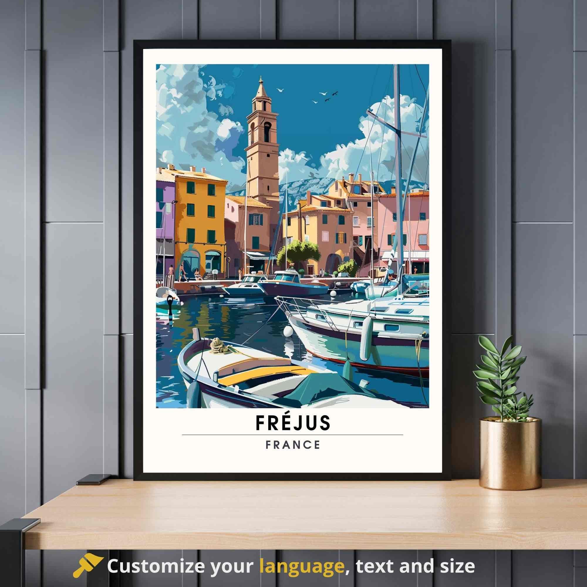 Affiche Fréjus, France - Impression port de Fréjus - Côte d'Azur