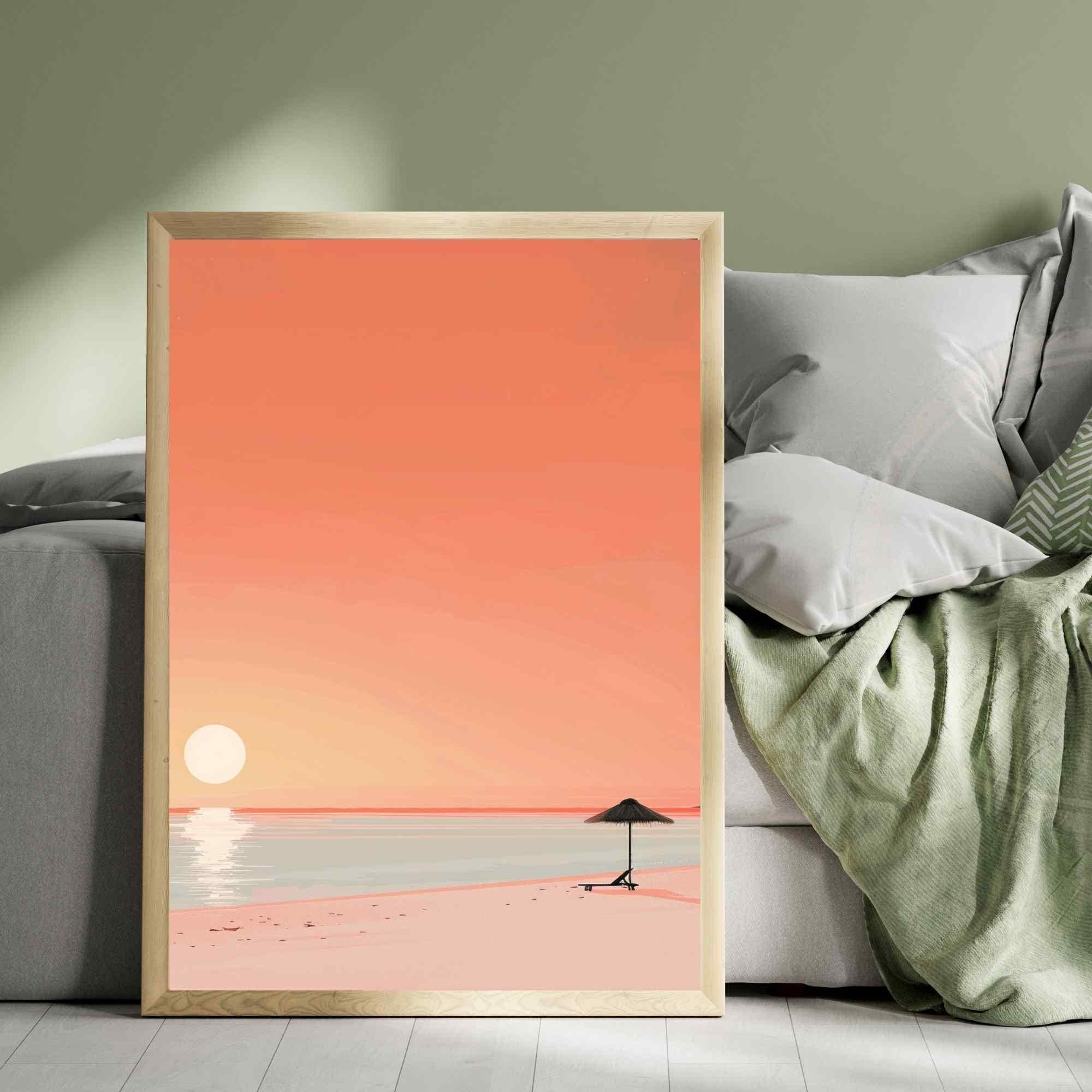 Affiche plage  - Affiche Minimaliste plage - Affiche coucher de soleil