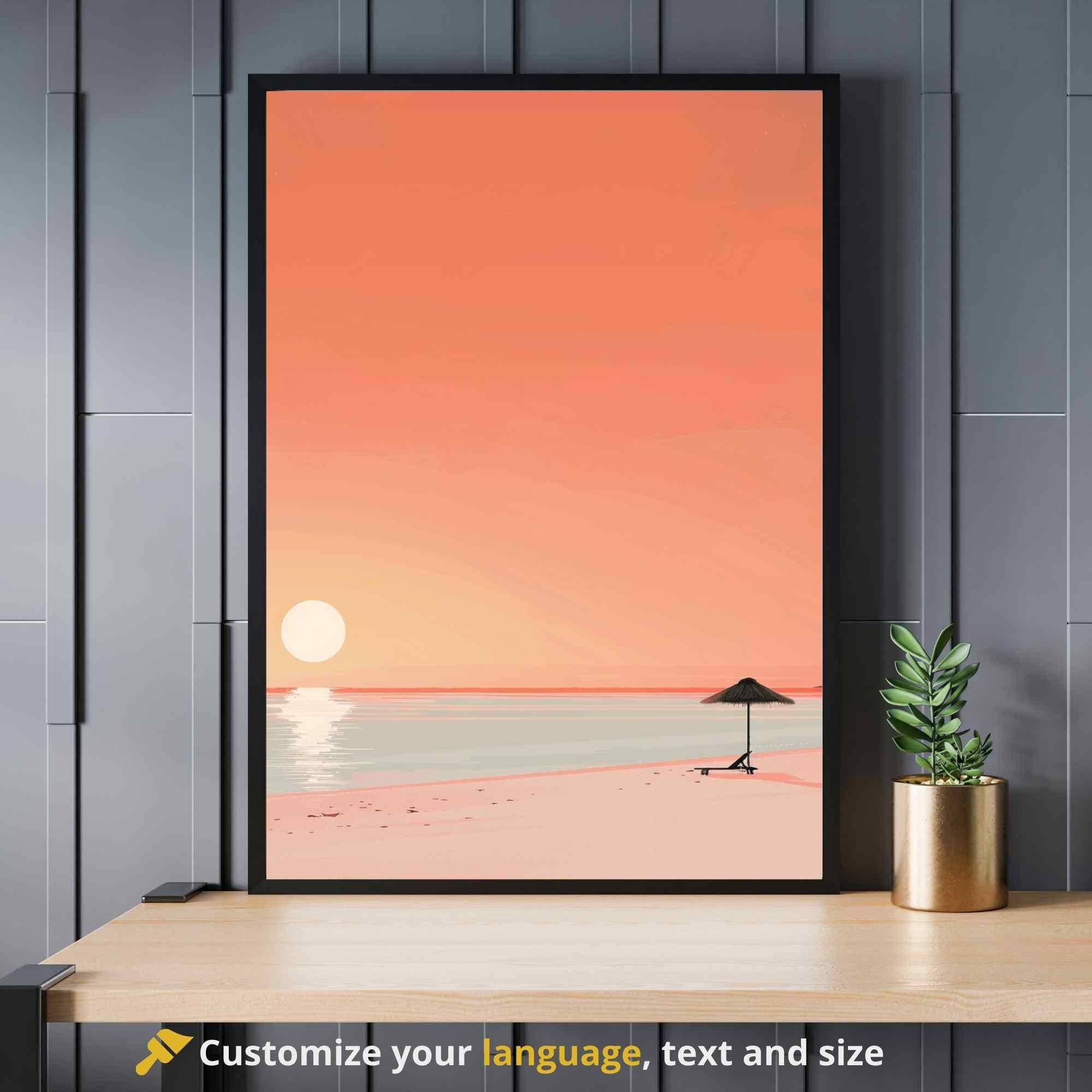 Affiche plage  - Affiche Minimaliste plage - Affiche coucher de soleil