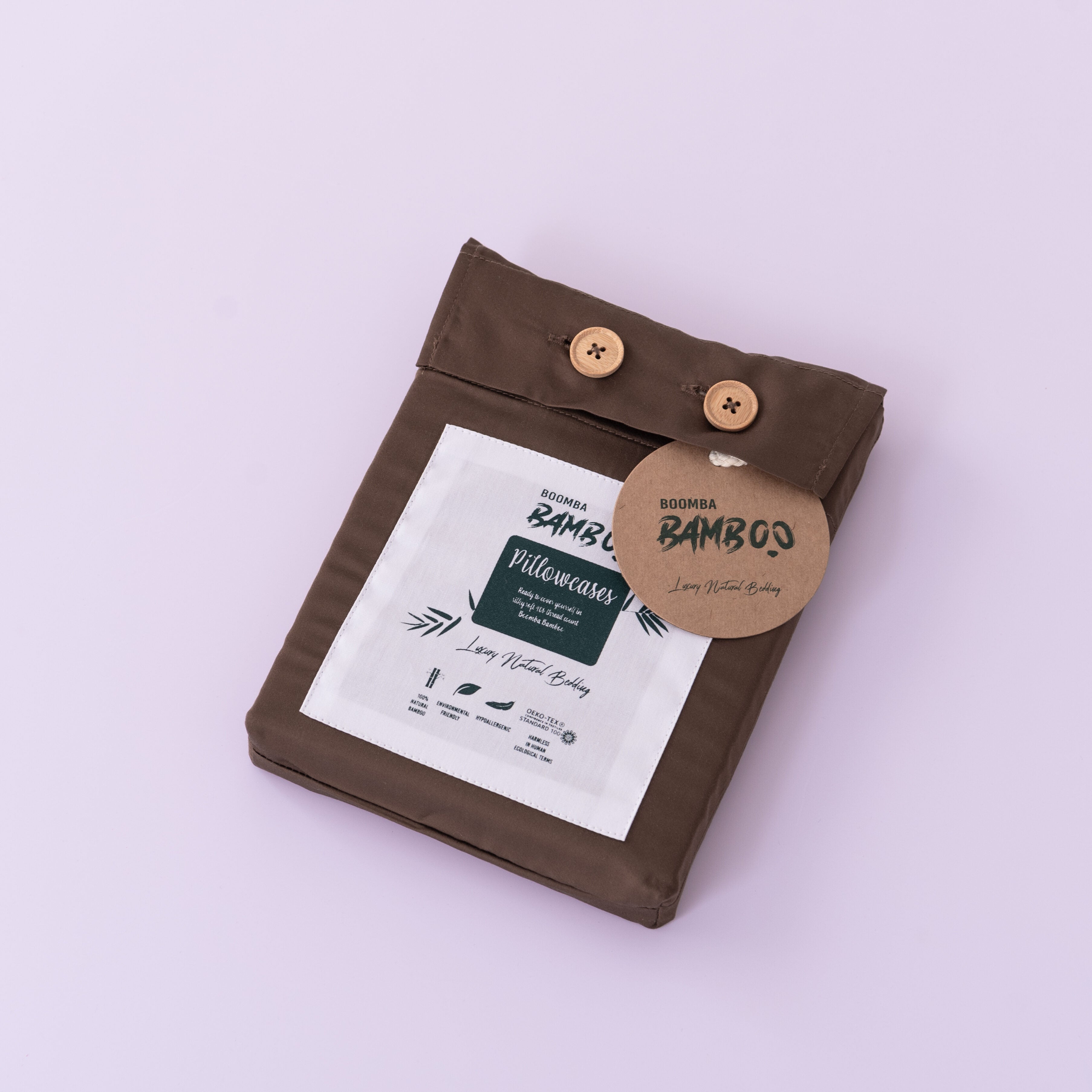 Bambus sengetøysett Mørk Brun (Coffee Brown)-  Dynetrekk 200x220 cm – (Premium)