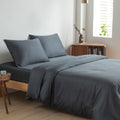 Bambus sengetøysett XXL Mørk Blå (Space Blue) – Dynetrekk 260x240 cm – (Premium)