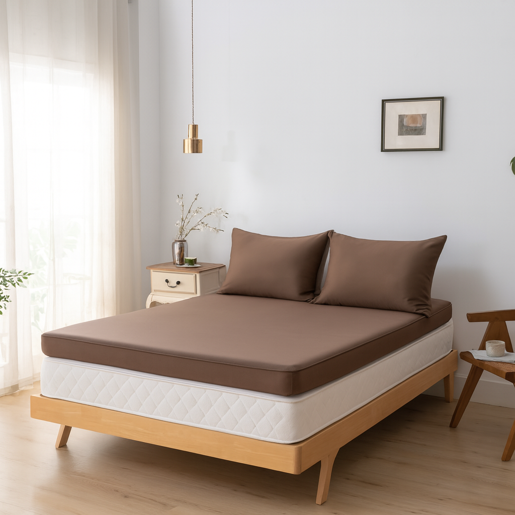 Bambus Overmadrasslaken – Premium – Mokkabrun (Coffee Brown)