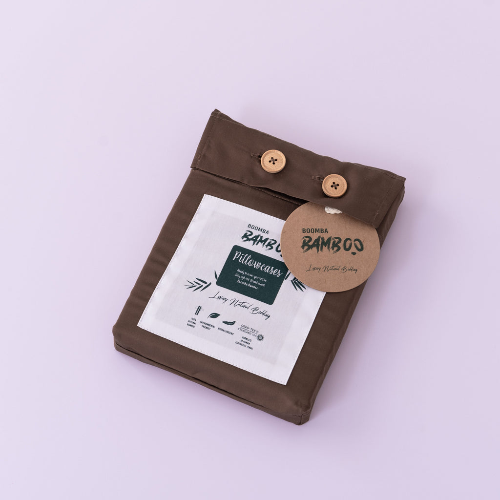Bambus sengetøysett Mørk Brun (Coffee Brown) – XXL Dynetrekk 260x240 cm – (Premium)