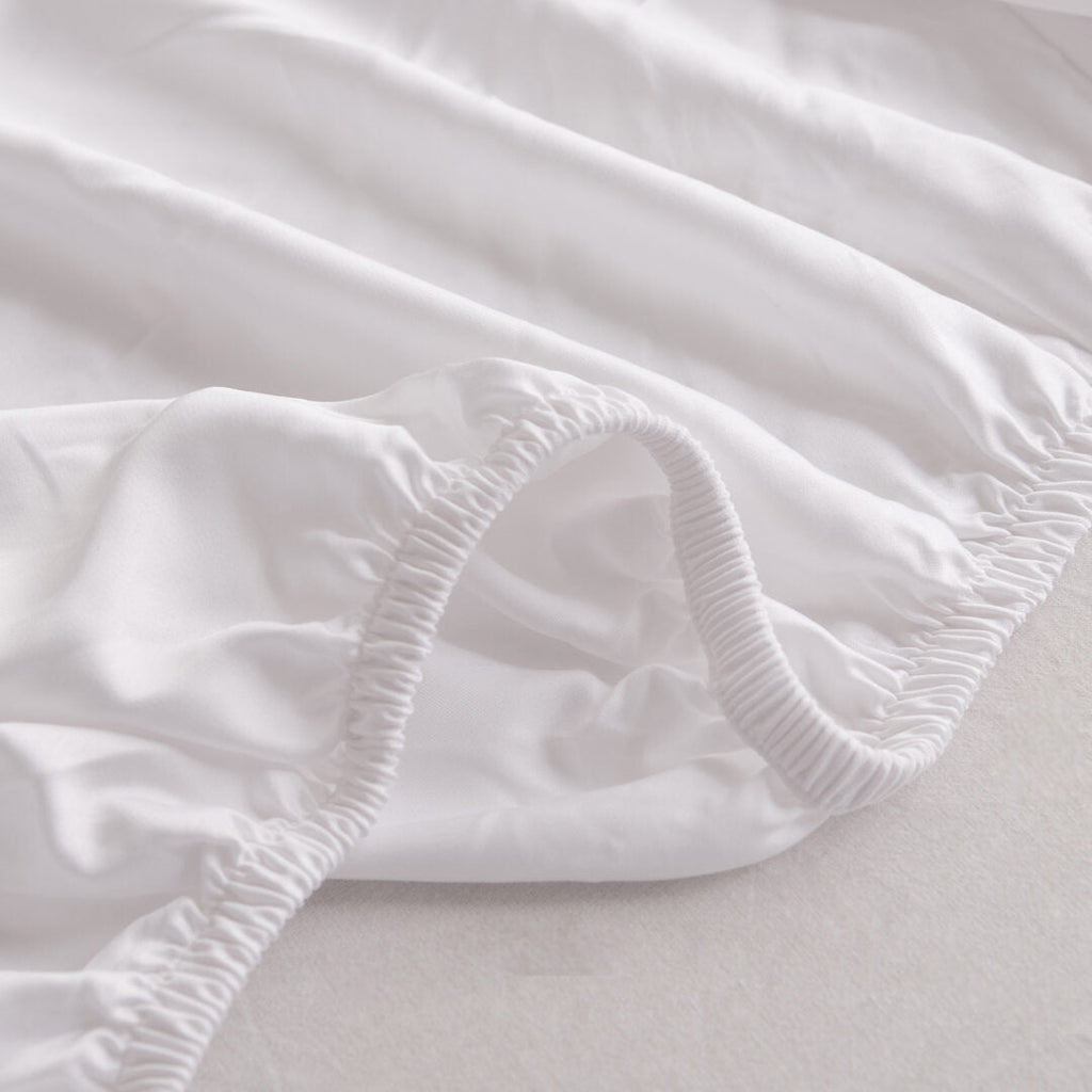 Bambus Splittopp Laken (For justerbare senger ) – Premium – Hvit (Coco White)