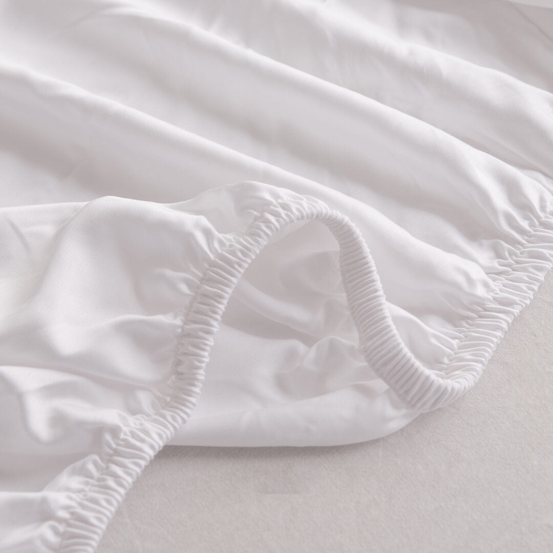 Bambus Splittopp Laken (For justerbare senger ) – Premium – Hvit (Coco White)