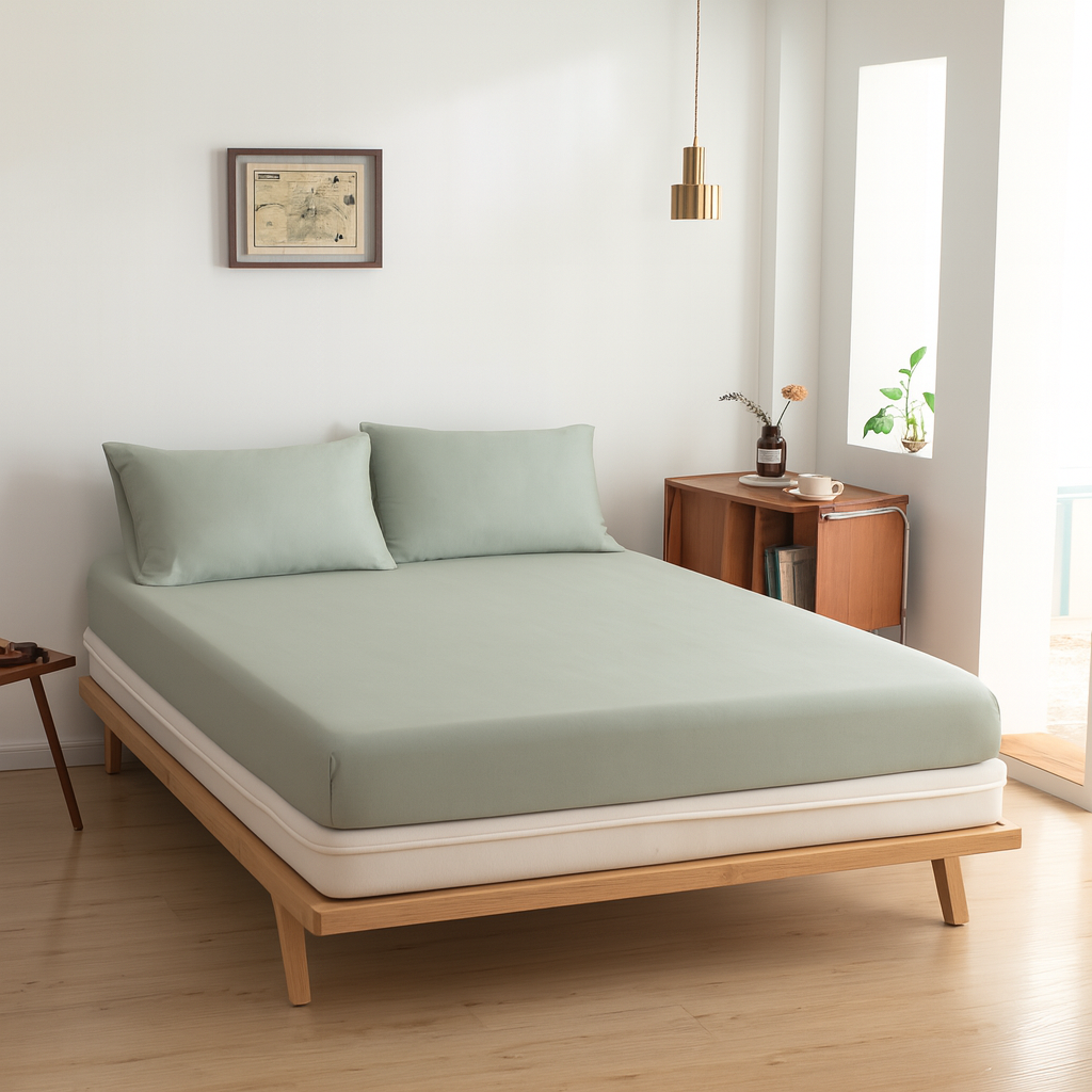 Bambus Topper Laken – Premium – Salviegrønn (Sage Green)