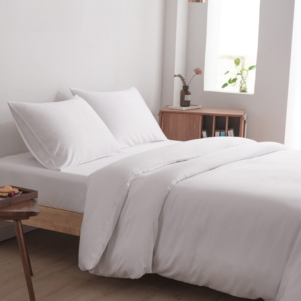 Bambus Sengetøysett L – Dynetrekk 200x220 cm – Kremhvit