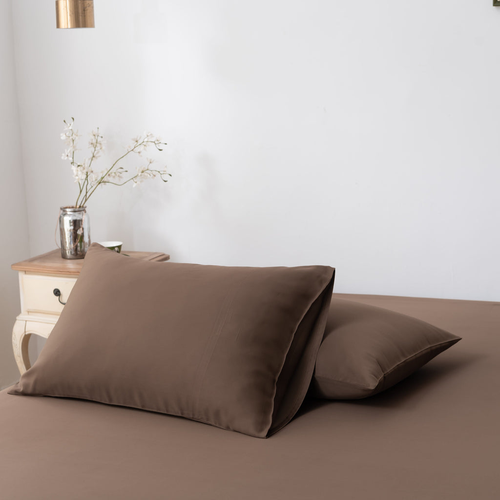 Bambus sengetøysett Mørk Brun (Coffee Brown) –XL Dynetrekk 240x220 cm – (Premium)