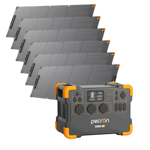 Pecron E2400LFP Solkongen - komplett med 6 x solcellepaneler