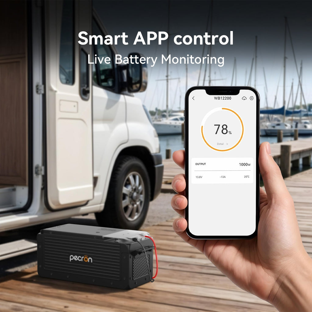 Pecron Apex Pro – Kraftig 12v 200a  Highend LiFePO4-batteri med smartstyring, IP65 og Victron-kompatibilitet