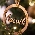 Personlig julekule – Familienavn (tre)